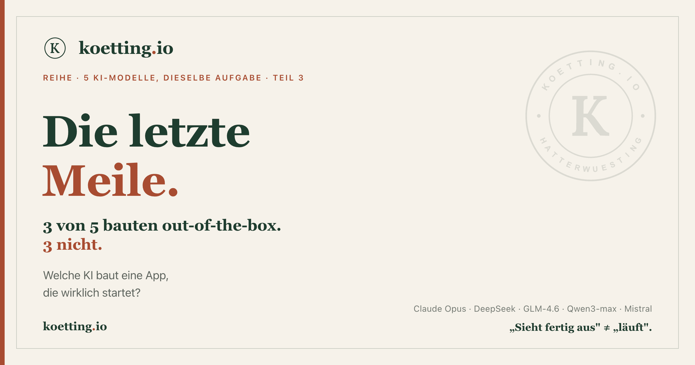Die letzte Meile